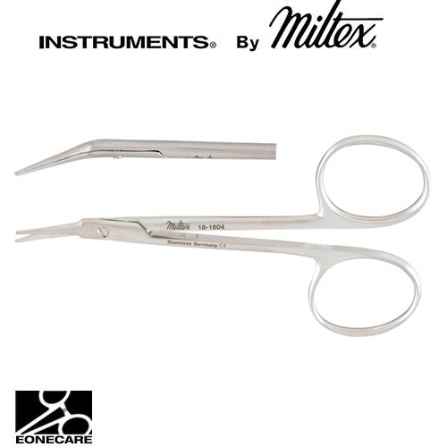 [Miltex]밀텍스 ALBLI Corneal Scissors #18-1604 4&quot;(10.2cm),angled on flat,leftblunt tips/의료용 포셉 겸자/지혈겸자/지침기/집게/니들홀더