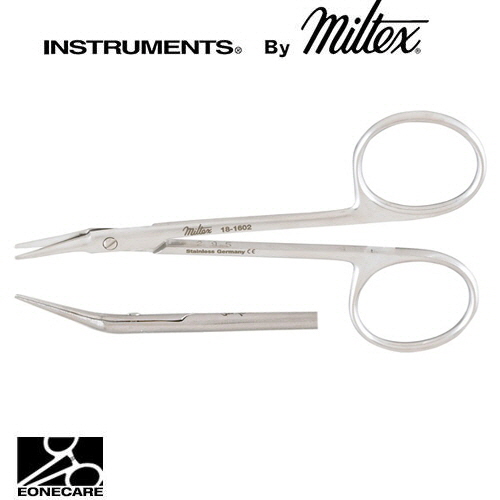 [Miltex]밀텍스 ALBLI Corneal Scissors #18-1602 4&quot;(10.2cm),angled on flat,rightblunt tips/의료용 포셉 겸자/지혈겸자/지침기/집게/니들홀더