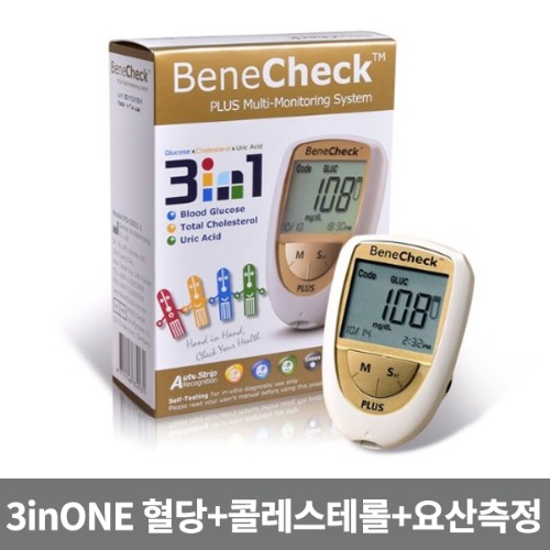 [매장출고] 베네첵,베네체크 3inONE/혈당측정,콜레스테롤측정,요산측정 (싱글타입) BeneCheck 당뇨측정,혈당계,혈당기,콜레스테놀측정기,콜레스테놀측정